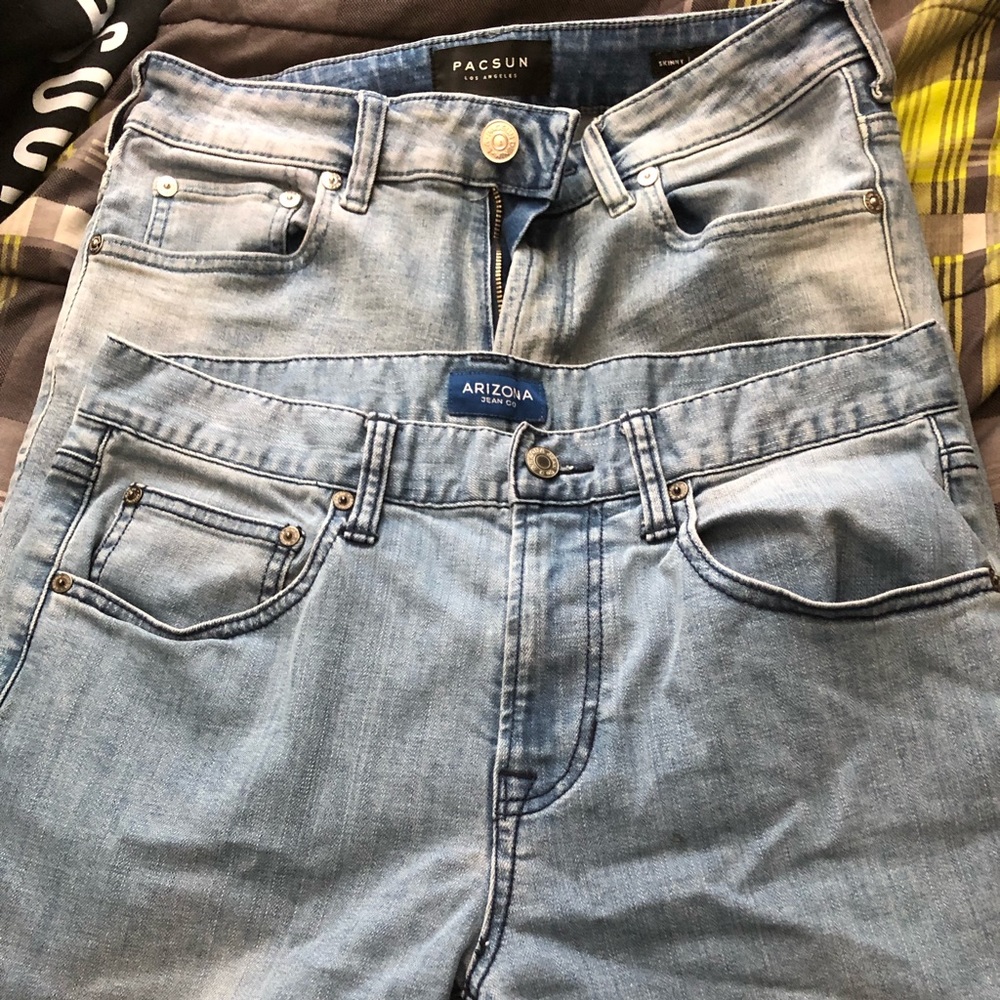 Light blue denim jeans